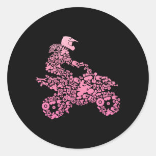 Sticker Rond Atv Quad Bike 4 Wheeler Quad Pour