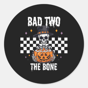 Sticker Rond Au costume d'Halloween squelette os