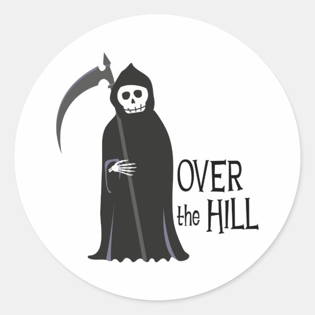 Sticker Rond Au-dessus de la colline (Devant)
