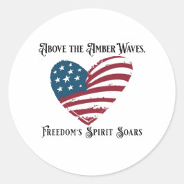Sticker Rond Au-dessus des vagues d'ambre 4 juillet Fête de l'I