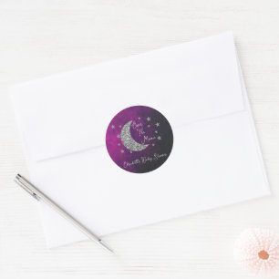 Sticker Rond Au-Dessus Du Baby shower Lune