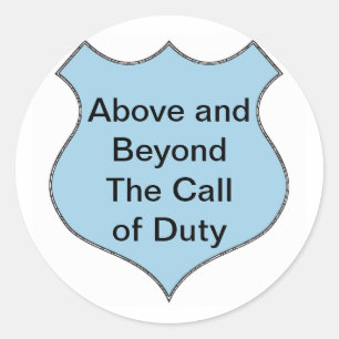 Sticker Rond Au-dessus et au-delà de l'insigne de service