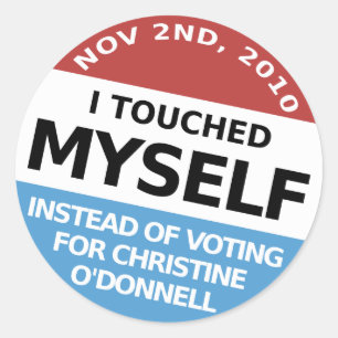 Sticker Rond … Au lieu du vote pour Christine O'Donnell