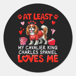 Sticker Rond Au Moins Cavalier Roi Charles Espagnol M'Aimer V