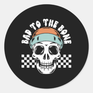 Sticker Rond Au Squelette Os Halloween Deux Anniversaire Toddle