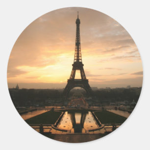 Sticker Rond aube eiffel