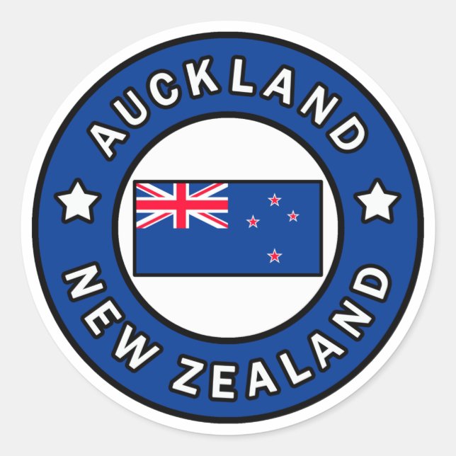 Sticker Rond Auckland Nouvelle-Zélande (Devant)