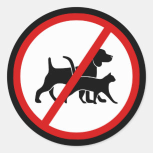 Sticker Rond Aucun animal de compagnie autorisé
