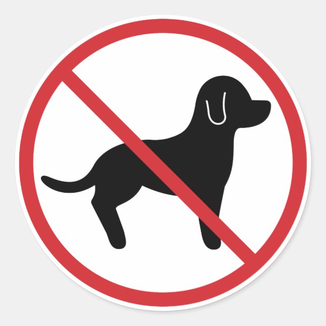 Sticker Rond Aucun animal de compagnie autorisé (Devant)