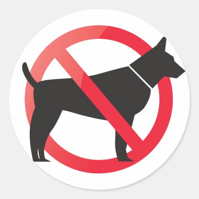Sticker Rond Aucun chien autorisé (Devant)