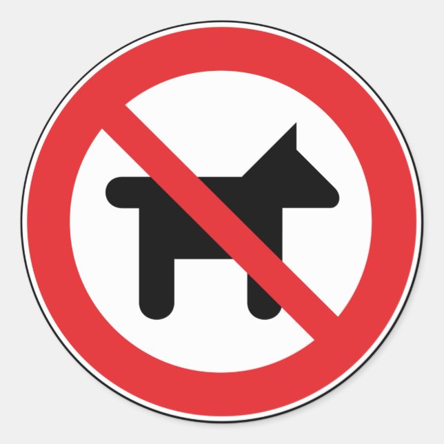Sticker Rond Aucun chien autorisé (Devant)
