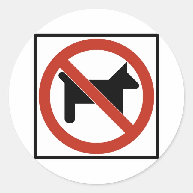 Sticker Rond Aucun chien autorisé / Aucun animal de compagnie S (Devant)