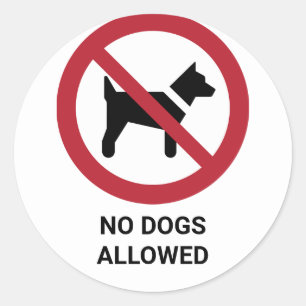 Sticker Rond Aucun chien autorisé, signe d'interdiction