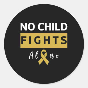 Sticker Rond Aucun enfant ne combat seul Sensibilisation au can