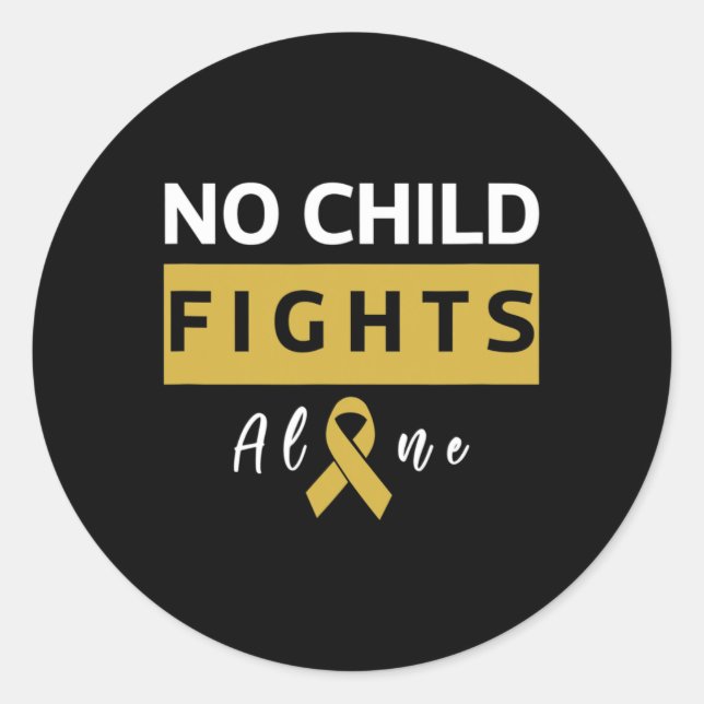 Sticker Rond Aucun enfant ne combat seul Sensibilisation au can (Devant)