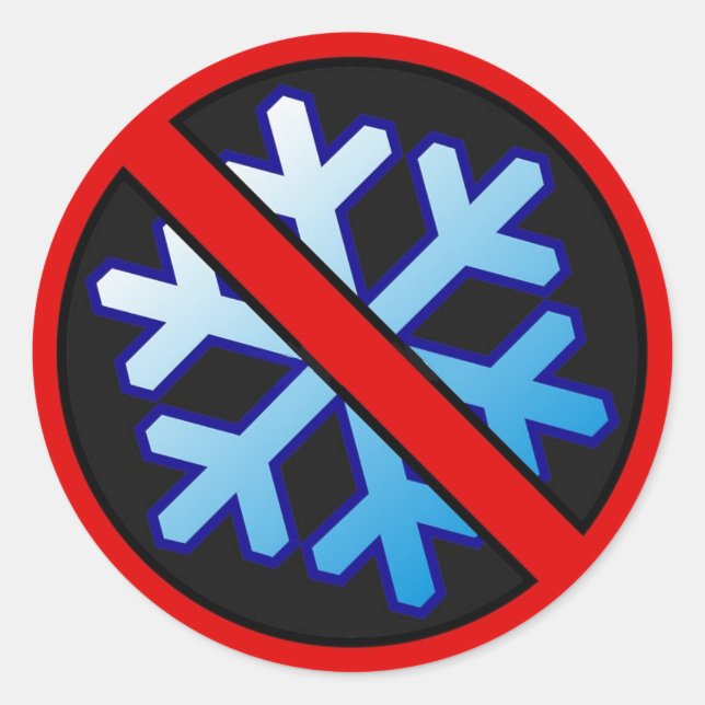 STICKER ROND AUCUN FLAKES DE NEIGE 1 (Devant)