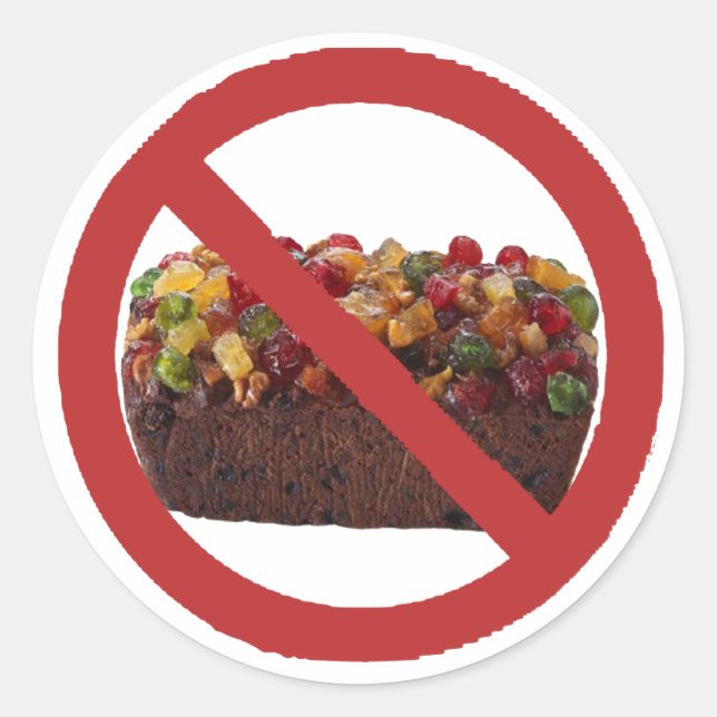 Sticker Rond aucun gâteau de fruits secs (Devant)