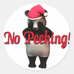 Sticker Rond Aucun ours panda jetant un coup d'oeil !