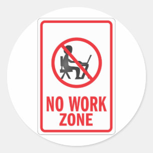 Sticker Rond Aucun panneau d'avertissement de domaine
