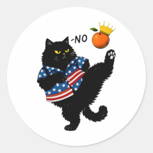 Sticker Rond Aucun Rois En Amérique Chat Noir Nous Le Peuple