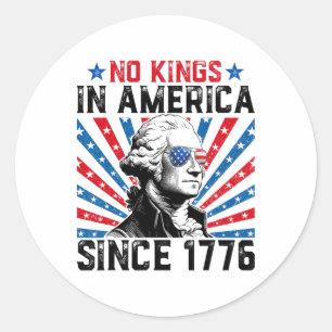 Sticker Rond Aucun Rois En Amérique Depuis 1776 Distressé Drape