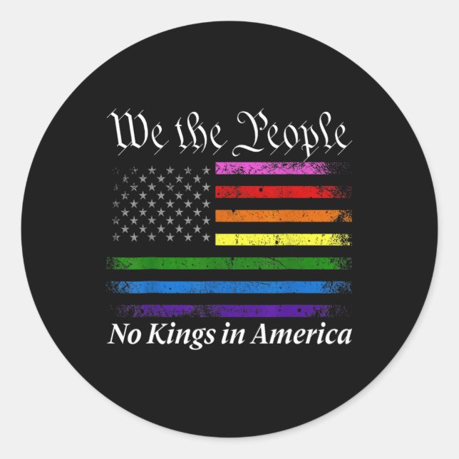 Sticker Rond Aucun Rois En Amérique Nous Le Peuple Nous Le Drap (Devant)