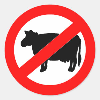 Sticker Rond Aucun signe de boeuf