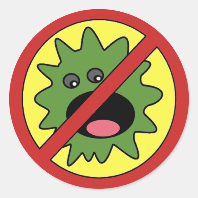Sticker Rond Aucun signe de monstres (Devant)