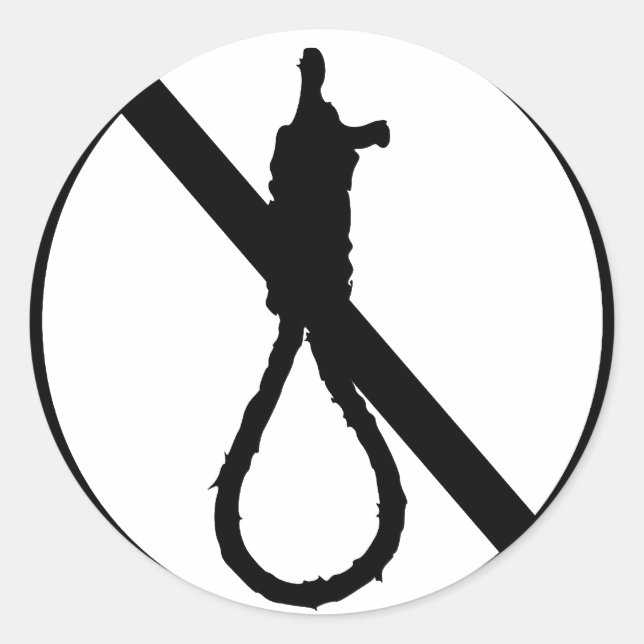 Sticker Rond Aucun signe de peine capitale (Devant)