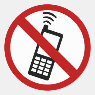 STICKER ROND AUCUN SIGNE DE ZONE TÉLÉPHONIQUE
