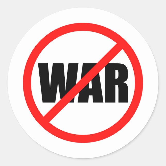 Sticker Rond Aucun symbole de guerre (Devant)