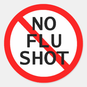 Sticker Rond Aucun vaccin contre la grippe
