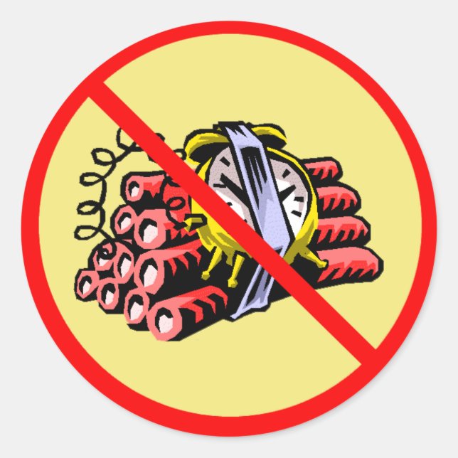 Sticker Rond aucune bombe (Devant)