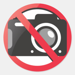 Sticker Rond Aucune caméra autorisée