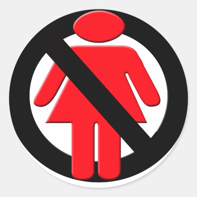 Sticker Rond Aucune fille autorisée (Devant)
