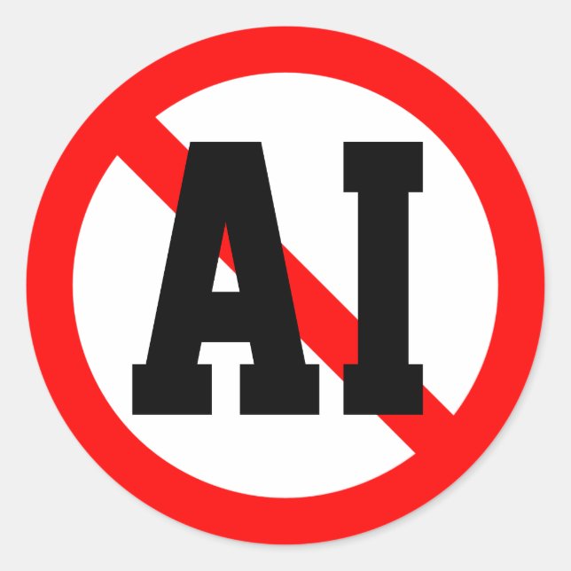 Sticker Rond Aucune IA (Devant)