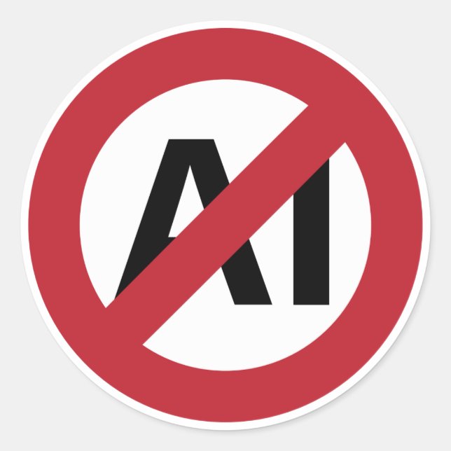 Sticker Rond Aucune IA autorisée (Devant)
