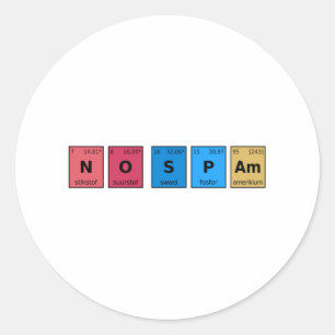 Sticker Rond Aucune table périodique Spam