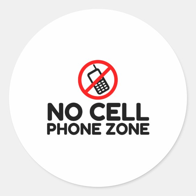 Sticker Rond Aucune zone de téléphone cellulaire (Devant)