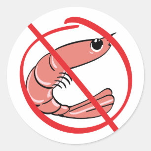 Sticker Rond Aucuns mollusques et crustacés - allergie