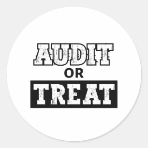 Sticker Rond Audit ou traitement - Comptable drôle Halloween