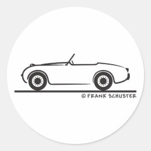 Sticker Rond Austin Healey Sprite