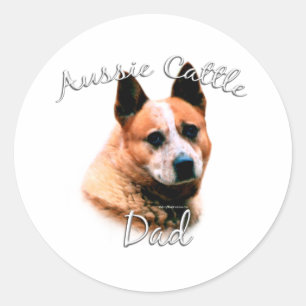 Sticker Rond Australian Cattle Chien Papa 2