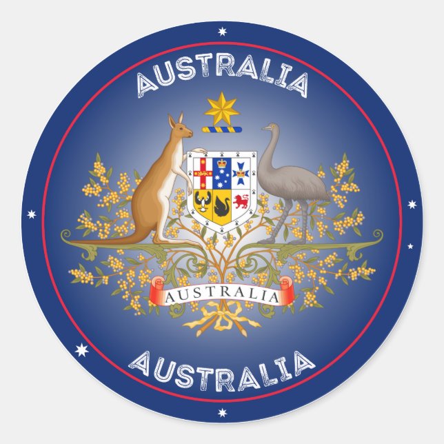 Sticker Rond Australie Armoiries forme circulaire (Devant)