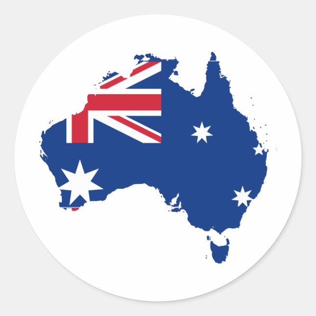 Sticker Rond Australie Drapeau en forme d'Australie (Devant)