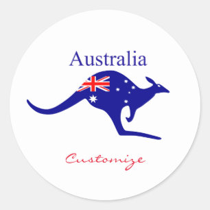 Sticker Rond Australie Drapeau Kangaroo Thunder_Cove