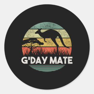 Sticker Rond Australie G-Day Mate Kangaroo Australie