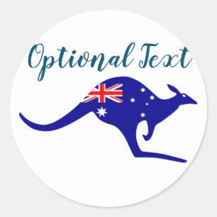 Sticker Rond Australie Kangaroo & Drapeau