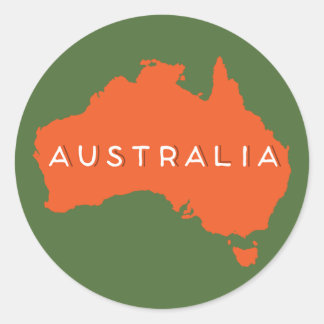 Sticker Rond Australie Pays Silhouette