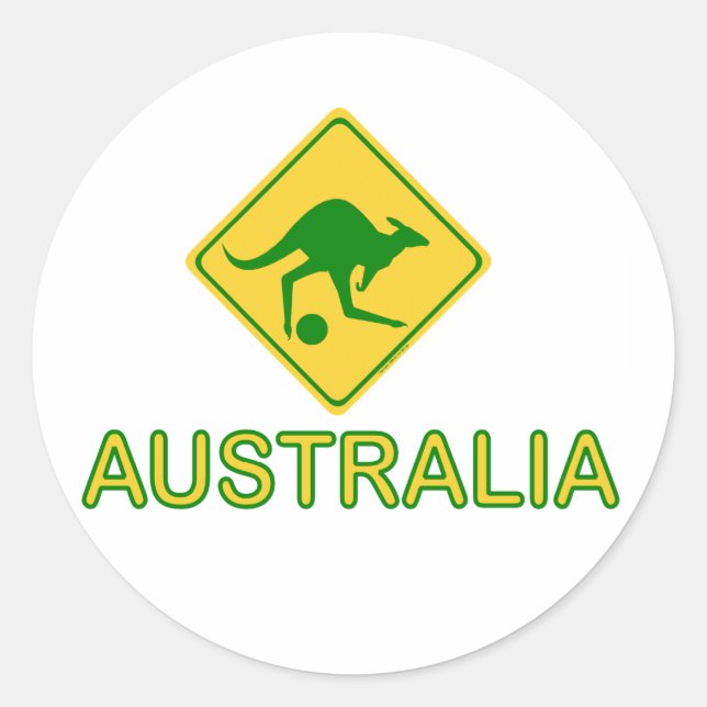 Sticker Rond Australie Soccer Kangaroo (Devant)